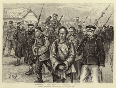 Japanse Troepen begeleiden Chinese Gevangenen door Georges Ferdinand Bigot